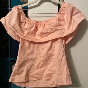 Peach colored off shoulder top size LG